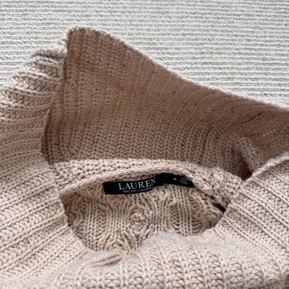 Ralph Lauren Cozy Cable Knit Turtleneck Sweater - Tan - Picture 3 of 7